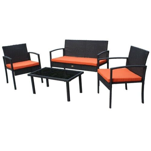Набор мебели Бостон SFS002 черный, оранжевый